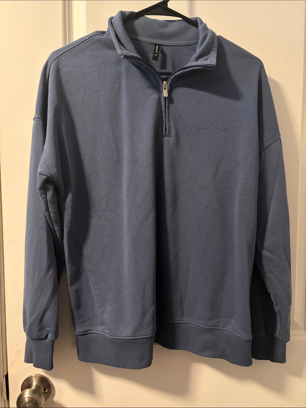 Casual Half-Zip Pullover Sweater in Slate Blue